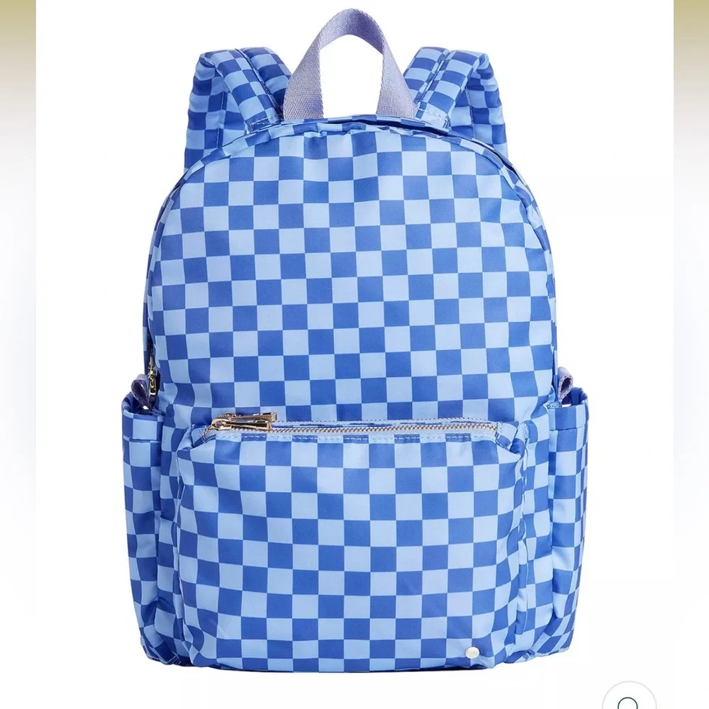 New State Lorimer Lilac and Purple Checkered Mini Backpack NWT